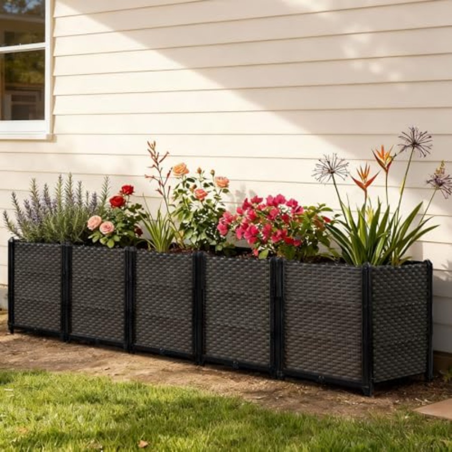 Self-Watering Planter - Jardineira elevada autoirrigável para pátio, varanda,